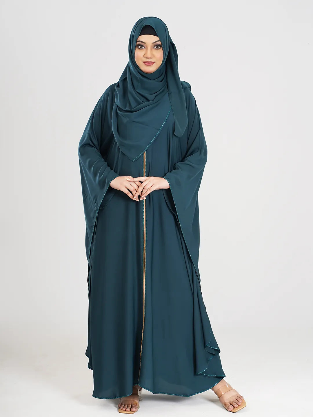 Sea Green Simple Abaya