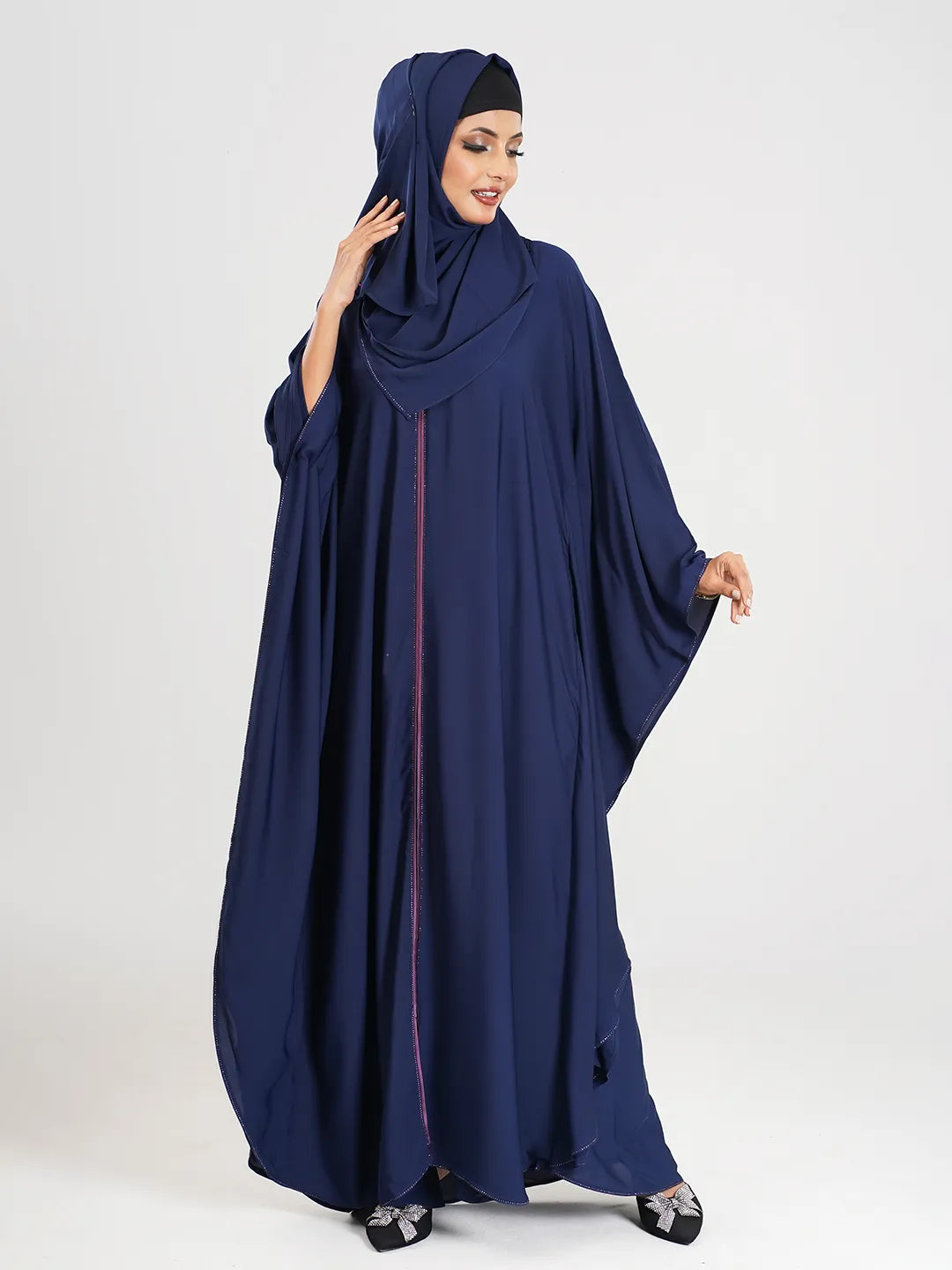 Navy Blue Simple Abaya