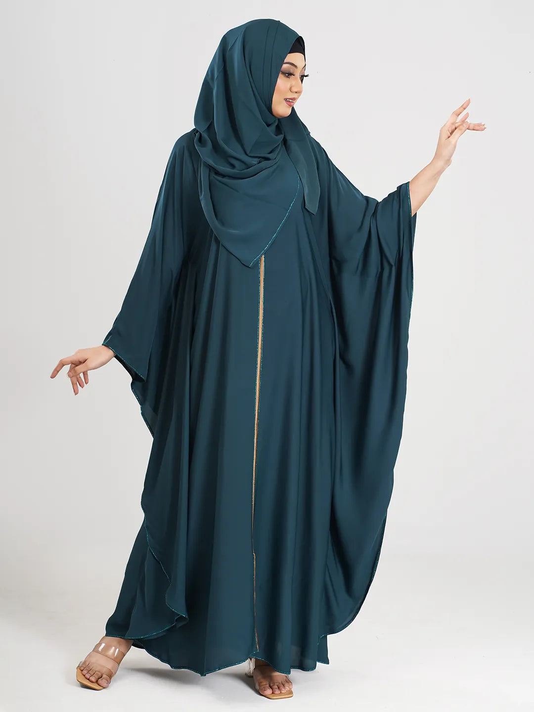 Sea Green Simple Abaya