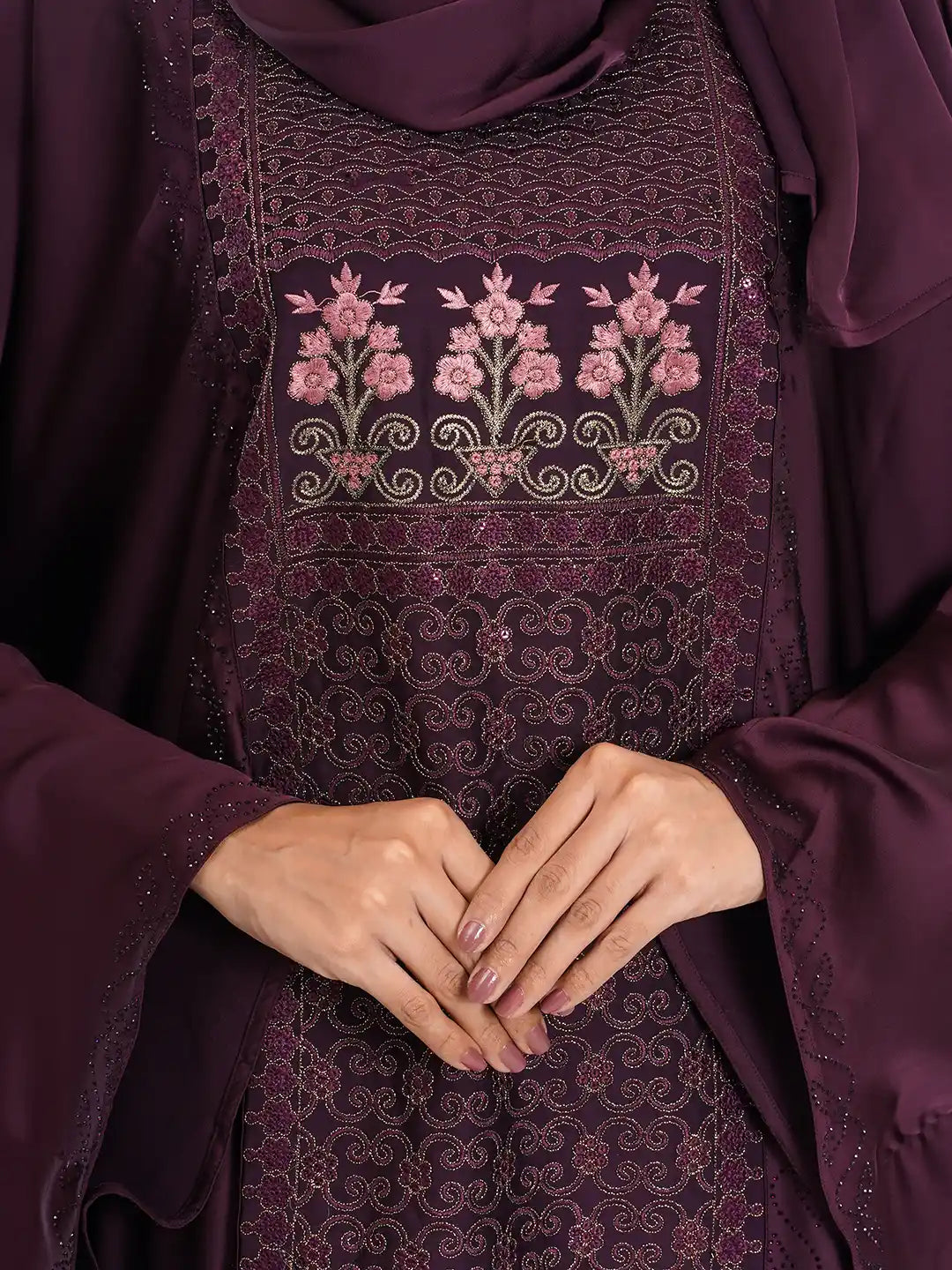 Embroidery Stone Abaya