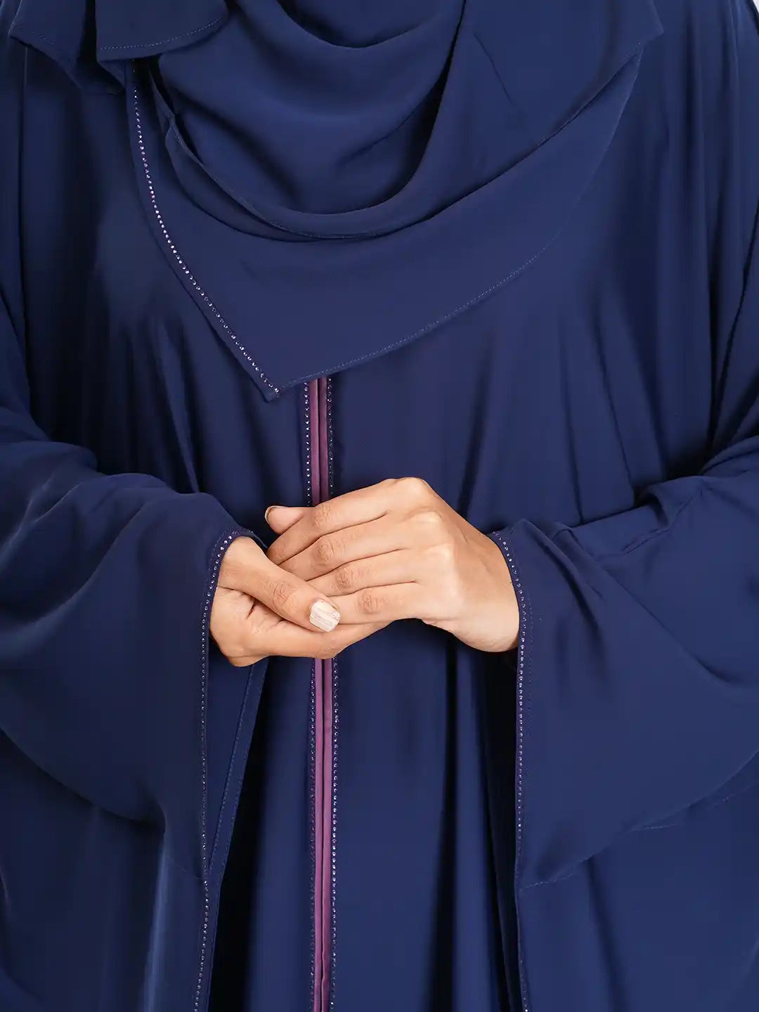 Navy Blue Simple Abaya