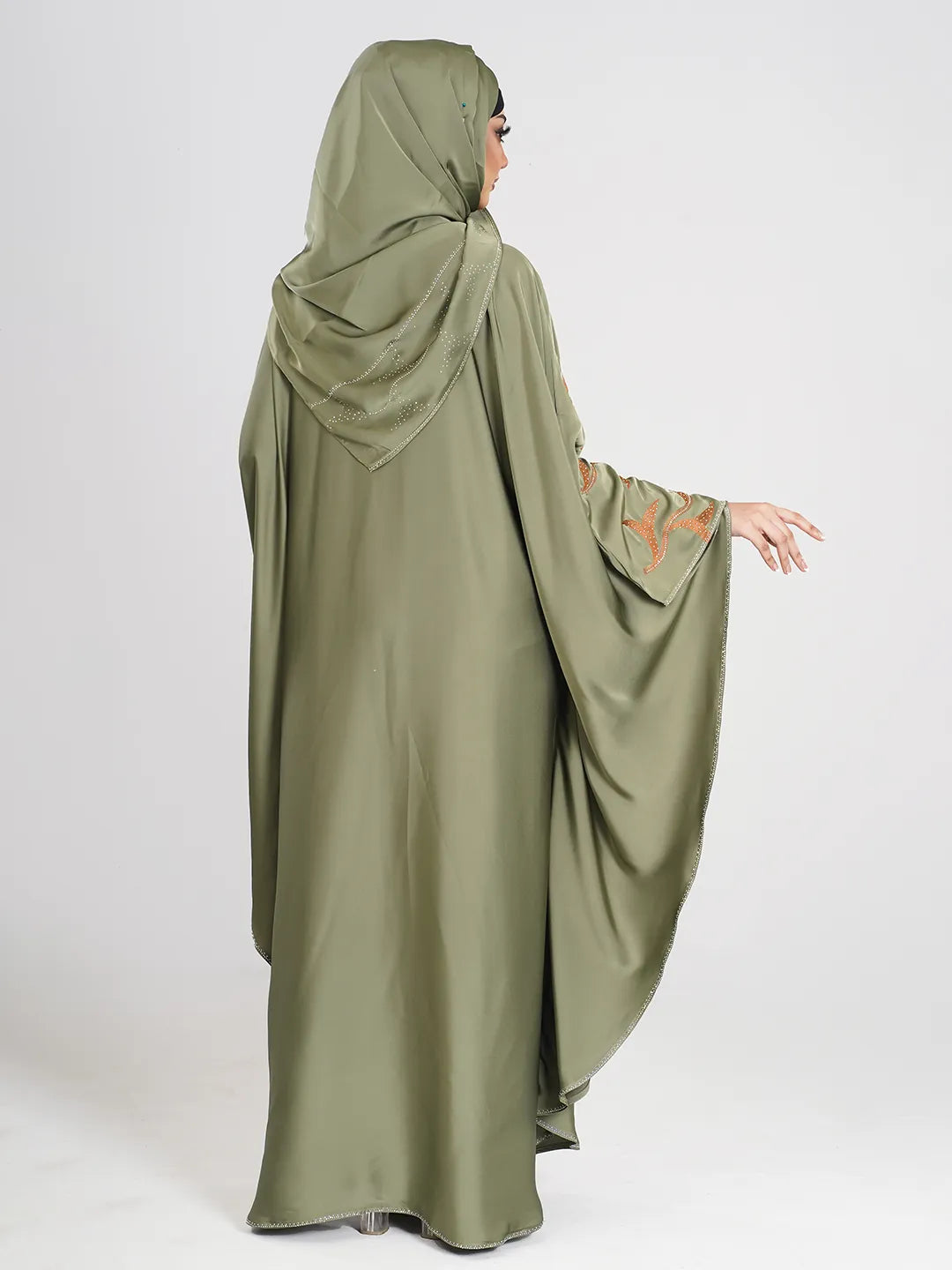 Sea Green Embroidery Abaya