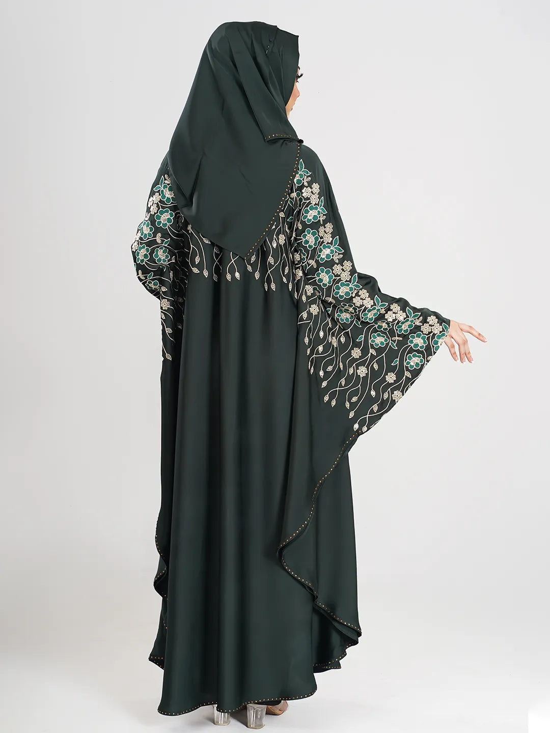 Sea Green Embroidery Abaya