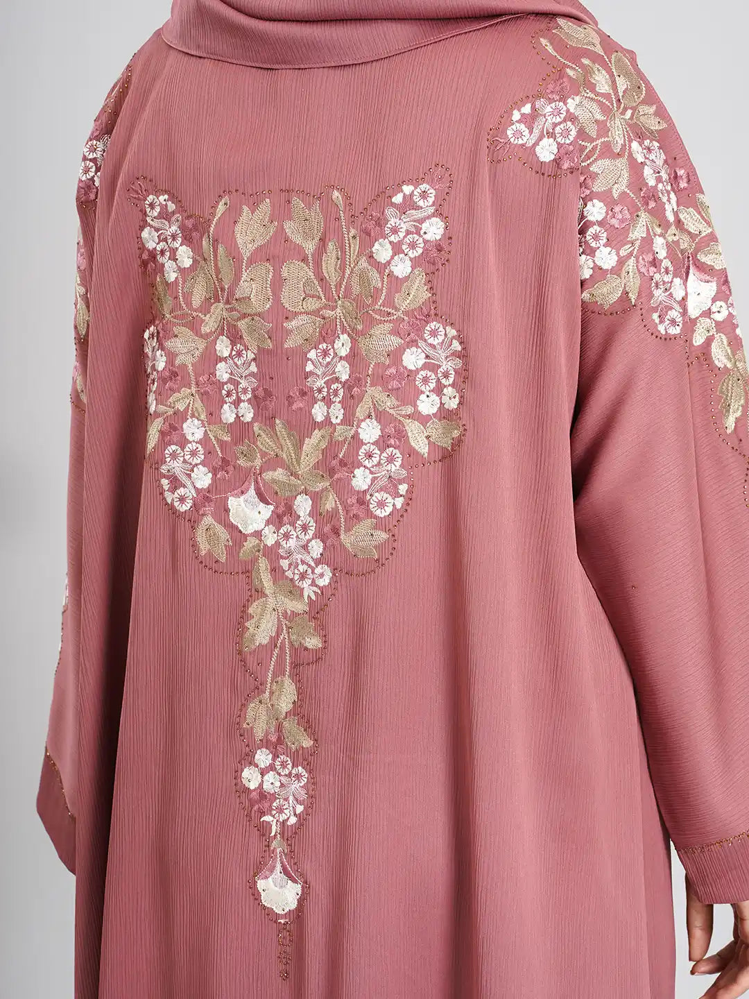 Pink Embroidery Stone Borka